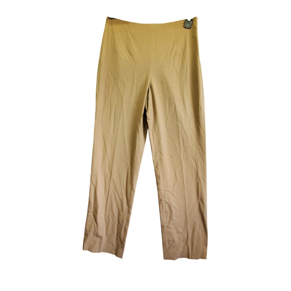 Talbots Stretch Khaki Tan Dress Pants Side Zip Straight Leg Size 4